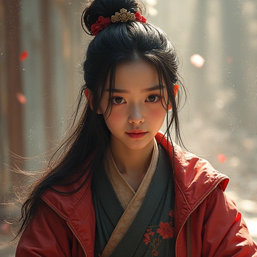 冰隙崩裂如破碎的镜宫。Jia Ling逆着无人机激光走向哭光藤，白发与Yǐnmò斗篷翻飞。背景中Kai的墨晶腿折射出诊所幻象，Dr. Wu的琴弓滴落血与音波凝结的冰珠。空中飘满被激光击碎的Lèiguāng泪滴，每颗泪中都冻结着一帧受害者的记忆。
