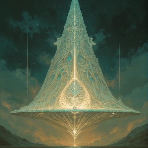 Ren’s spire now stretches into space, crystalline lattice pulsing with Myth-Ink’s iridescence. Mei and Jia Lin ride a **Shénjīng Tiělù (神经铁路)** platform—a glowing disc of jade and neural filaments. Below, Shanghai shrinks into a mosaic of Ash Blossoms and data-light. Above, Planet X-Ξ9 looms, its storm clouds forming a face frozen mid-sob. Líng Hún Shā’s core glows amber through methane oceans.
